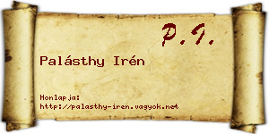 Palásthy Irén névjegykártya